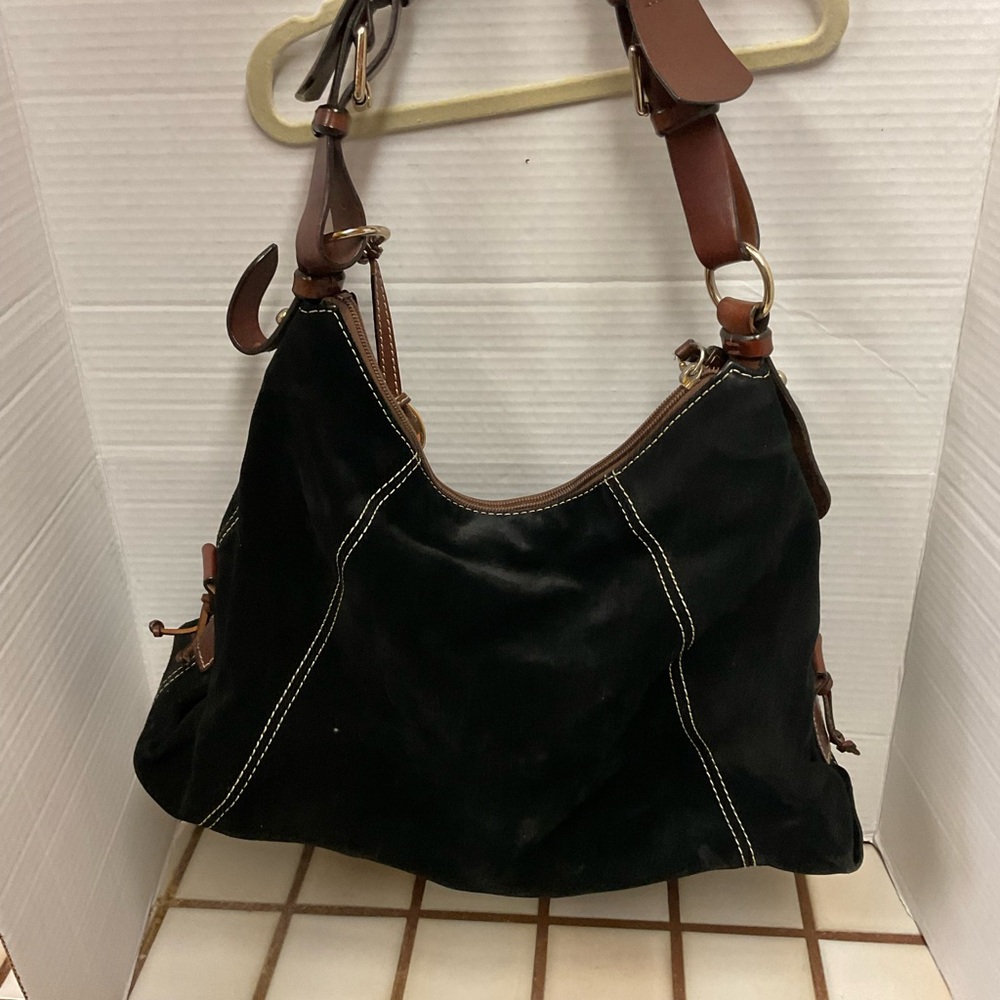 Dooney & Bourke Black and Brown Shoulder Bag - Picture 4 of 15